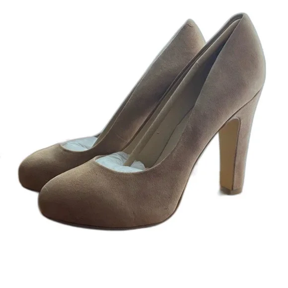 Nine West Natural Suede Heels NEW with box - Picture 3 of 9